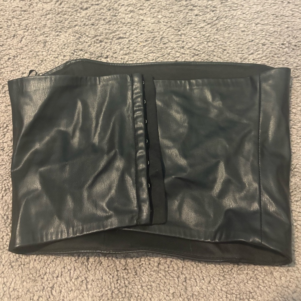 Zara Black Vegan Leather Corset